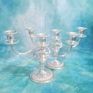 Vintage Birks Regency Plate 3-Arm Candelabra Pair – Silver Plated